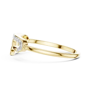Architectural Round Brilliant Pavé-Set Floral Open Ring - Image 4