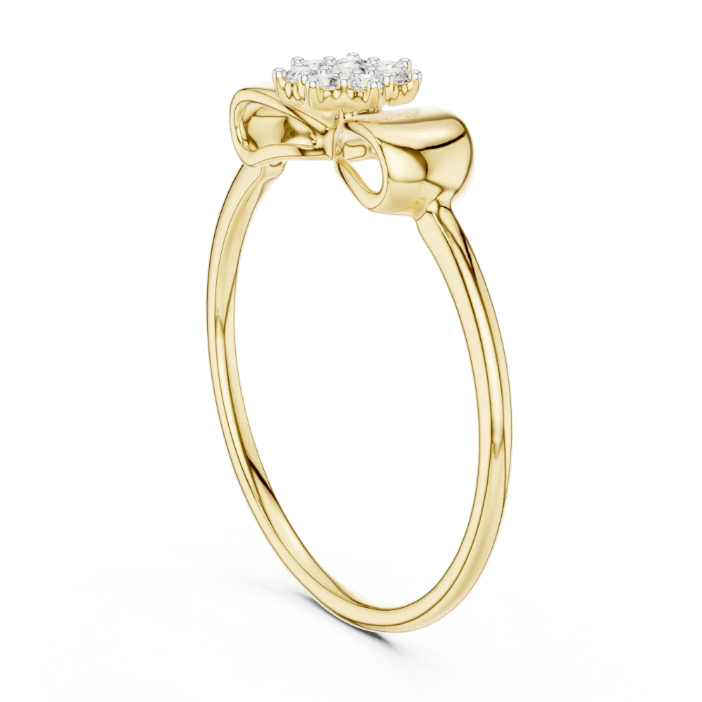 Ethereal Ribbon Cluster Round Brilliant Diamond Statement Ring - Image 3