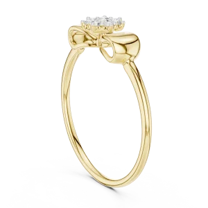 Ethereal Ribbon Cluster Round Brilliant Diamond Statement Ring - Image 3