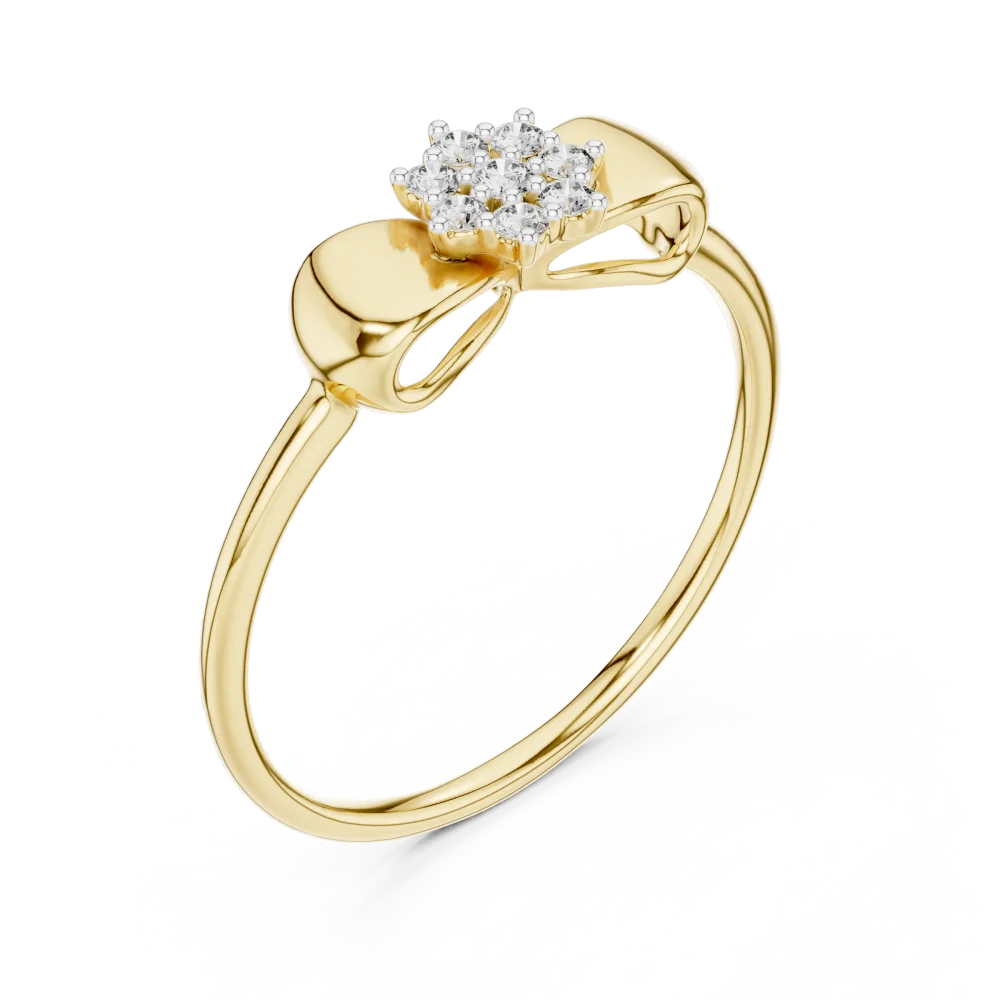Adorn your hand with this fluid ribbon cluster ring, featuring radiant DIAMEUR diamonds. A modern classic of sustainable luxury. Shop yours today.