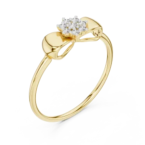 Ethereal Ribbon Cluster Round Brilliant Diamond Statement Ring