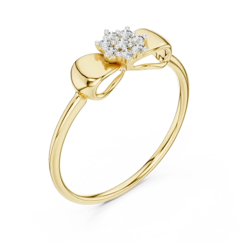 Ethereal Ribbon Cluster Round Brilliant Diamond Statement Ring