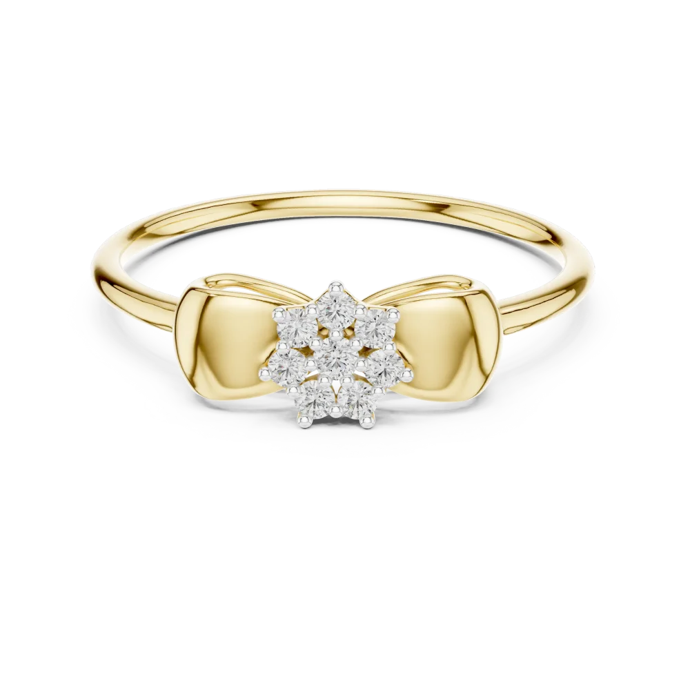 Ethereal Ribbon Cluster Round Brilliant Diamond Statement Ring - Image 2
