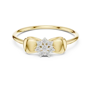 Ethereal Ribbon Cluster Round Brilliant Diamond Statement Ring - Image 2