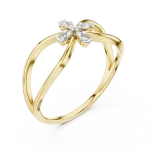 Infinite Silhouette Round Diamond Geometric Statement Ring