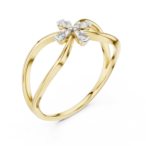 Infinite Silhouette Round Diamond Geometric Statement Ring