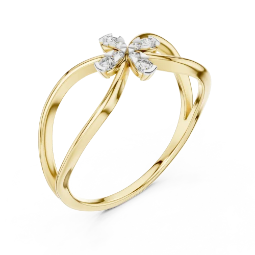 Infinite Silhouette Round Diamond Geometric Statement Ring