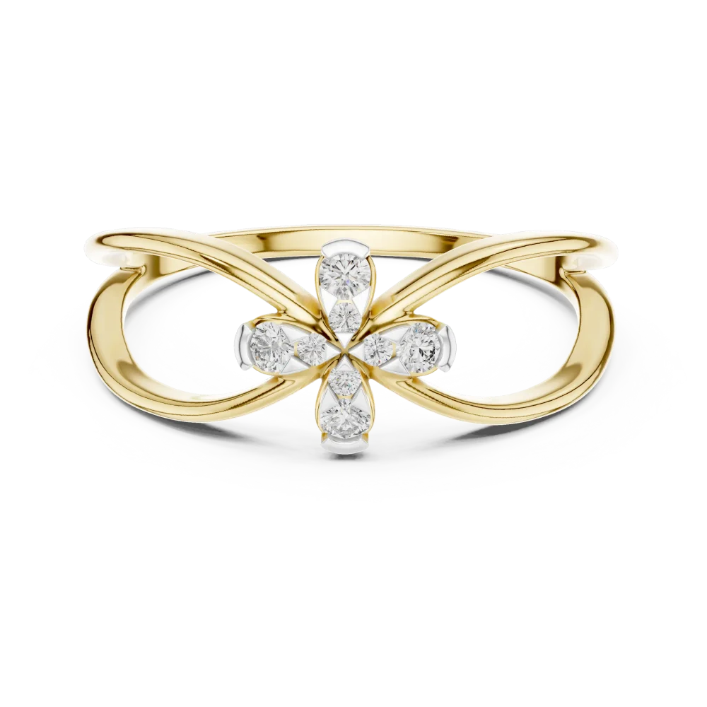 Infinite Silhouette Round Diamond Geometric Statement Ring - Image 2