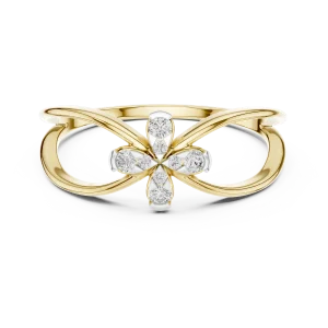 Infinite Silhouette Round Diamond Geometric Statement Ring - Image 2