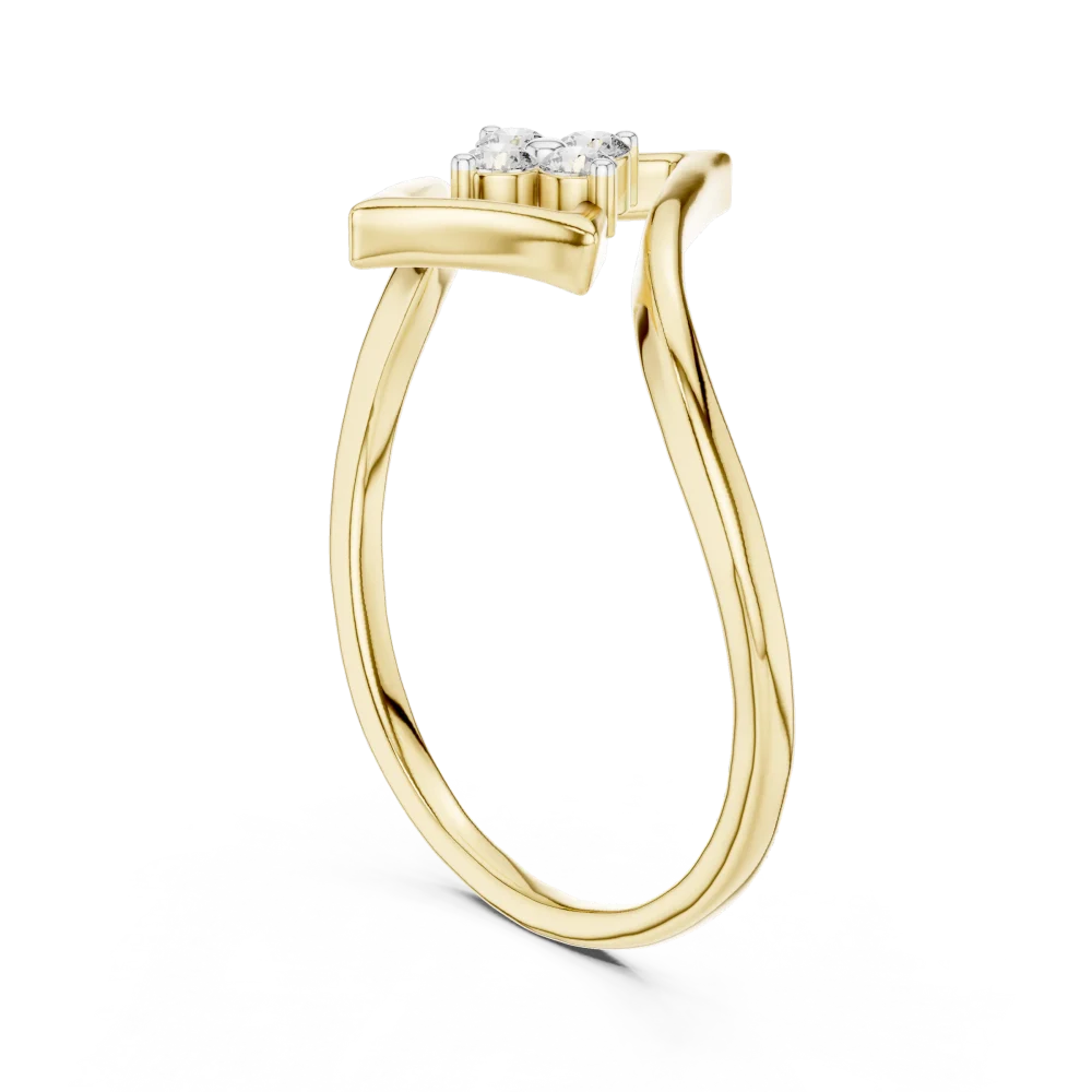 Geometric Symmetry Round Brilliant Cut Diamond Cluster Ring - Image 3