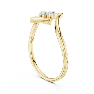 Geometric Symmetry Round Brilliant Cut Diamond Cluster Ring - Image 3