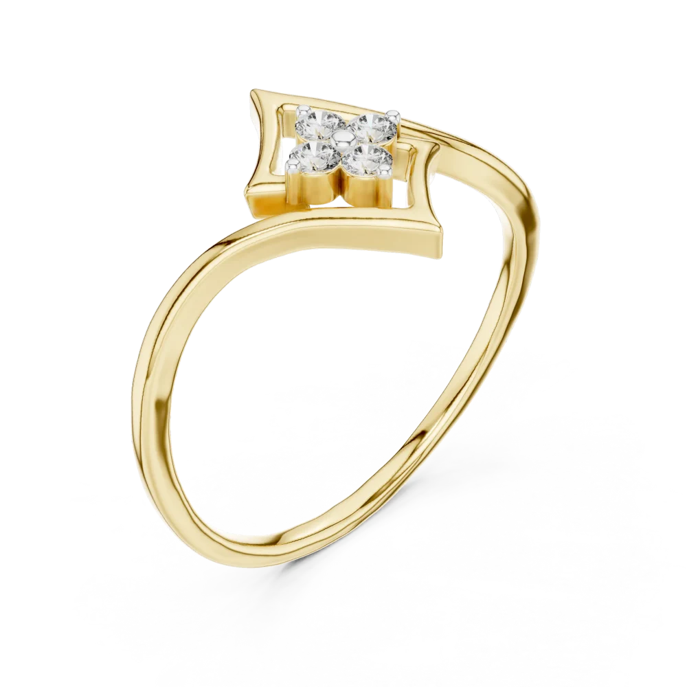 Discover the Geometric Symmetry Cluster Ring, featuring brilliant DIAMEUR diamonds in a sharp, modern frame. Elevate your style—shop this piece today.