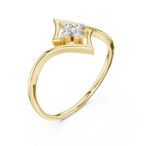 Geometric Symmetry Round Brilliant Cut Diamond Cluster Ring