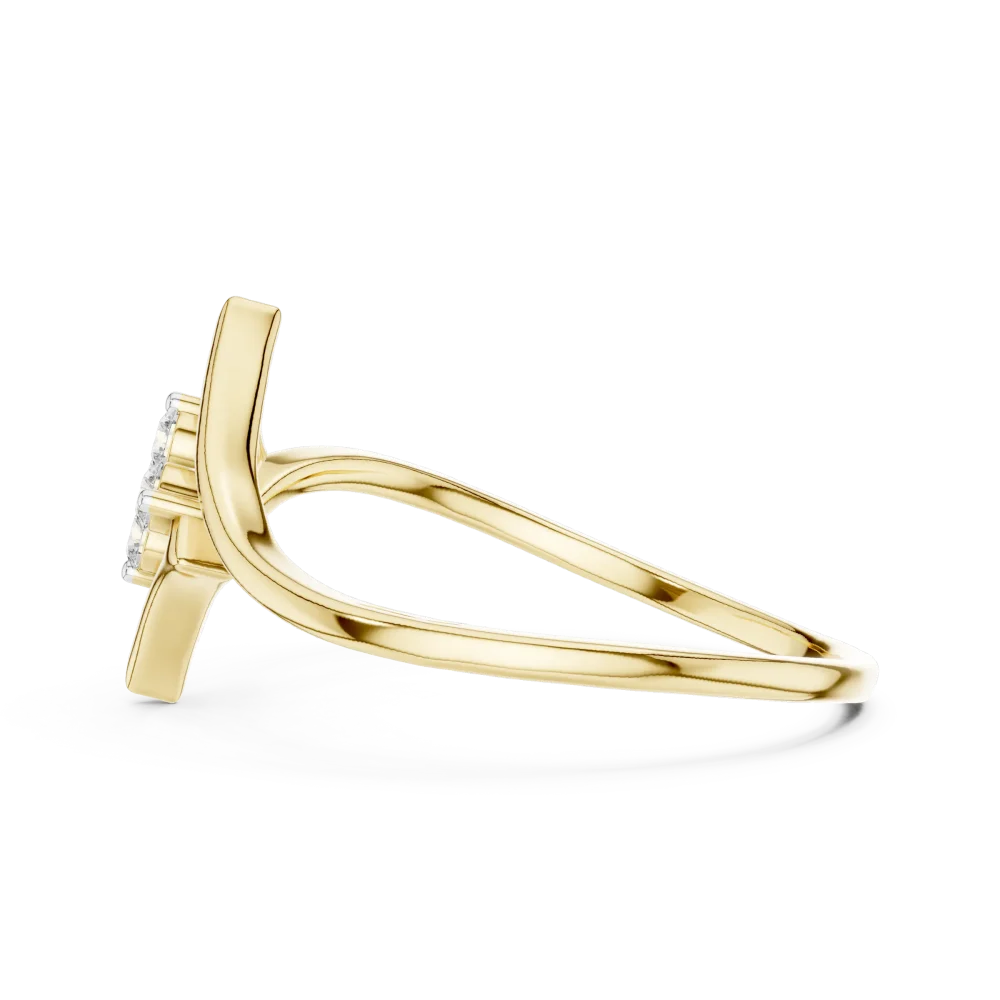 Geometric Symmetry Round Brilliant Cut Diamond Cluster Ring - Image 4