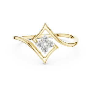 Geometric Symmetry Round Brilliant Cut Diamond Cluster Ring - Image 2