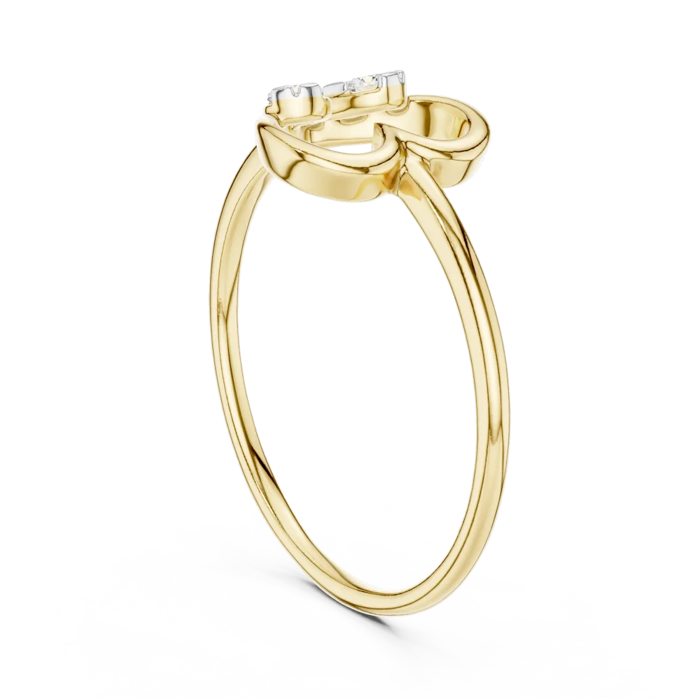Essence Round Brilliant Asymmetric Heart Silhouette Ring - Image 3