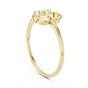 Essence Round Brilliant Asymmetric Heart Silhouette Ring - Image 3