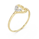 Essence Round Brilliant Asymmetric Heart Silhouette Ring