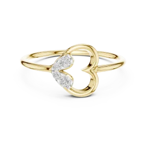 Essence Round Brilliant Asymmetric Heart Silhouette Ring - Image 2