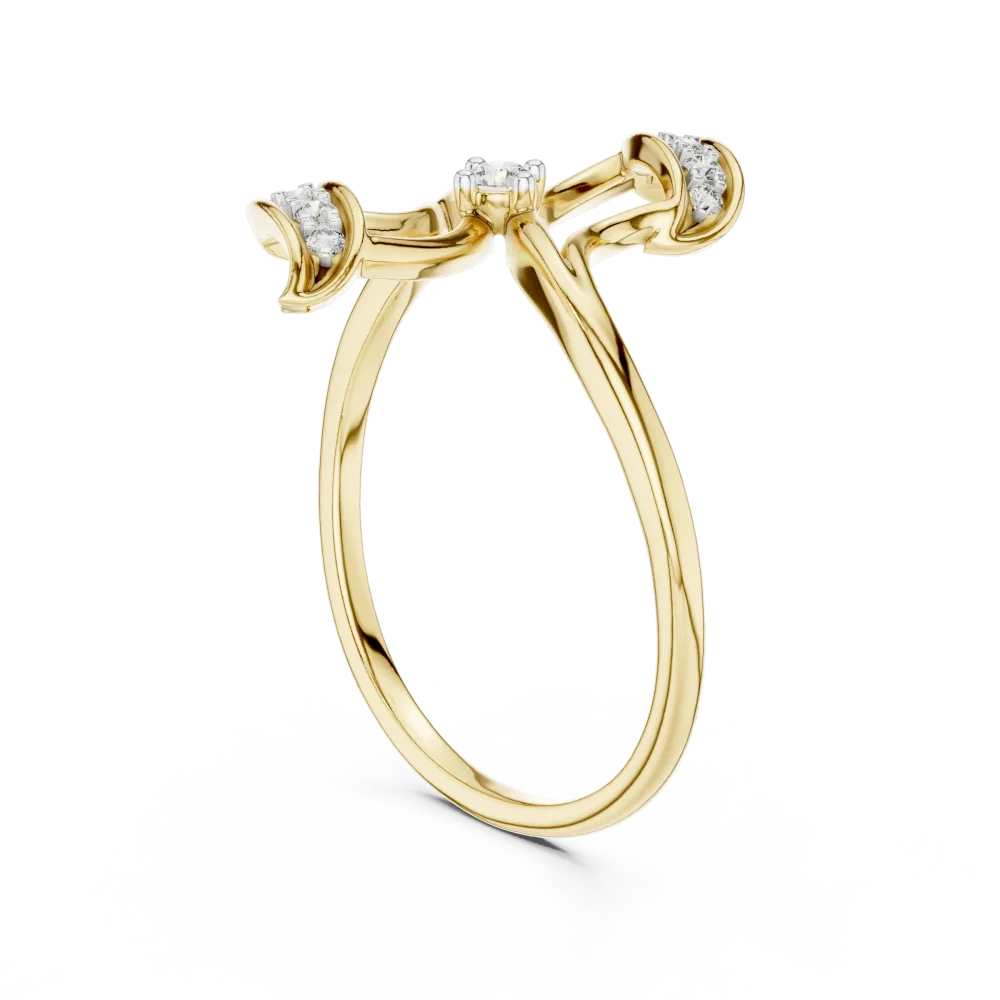 Fluid Silhouette Round Cut Solitaire Ring - Image 3