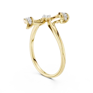 Fluid Silhouette Round Cut Solitaire Ring - Image 3