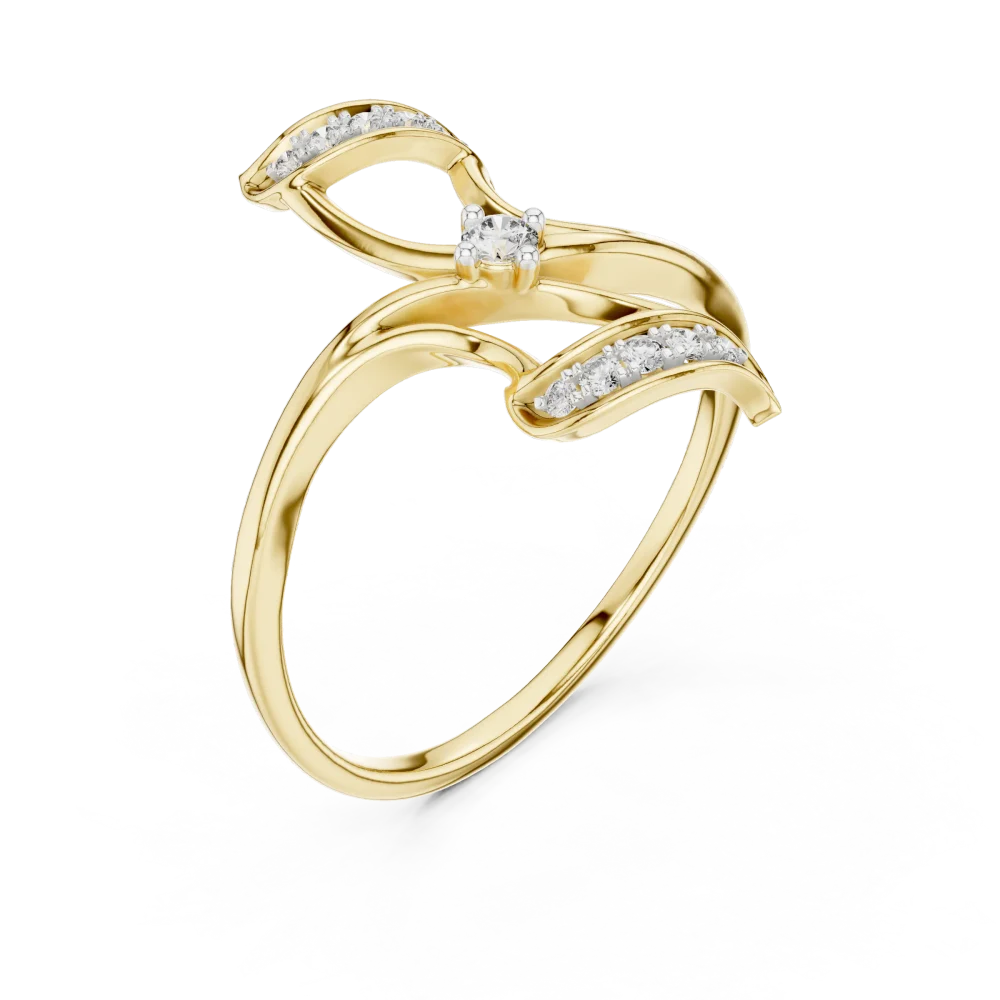 Discover the Fluid Silhouette Solitaire Ring, where architectural grace meets the brilliant fire of premium lab-grown DIAMEUR diamonds. Shop now.