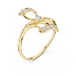 Fluid Silhouette Round Cut Solitaire Ring