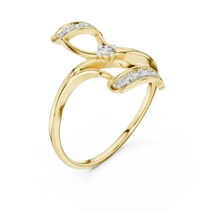 Fluid Silhouette Round Cut Solitaire Ring