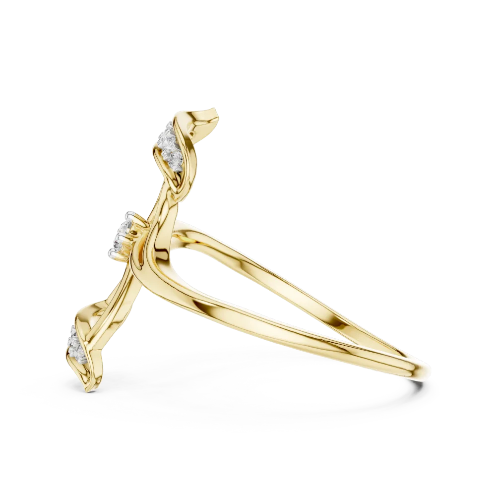 Fluid Silhouette Round Cut Solitaire Ring - Image 4