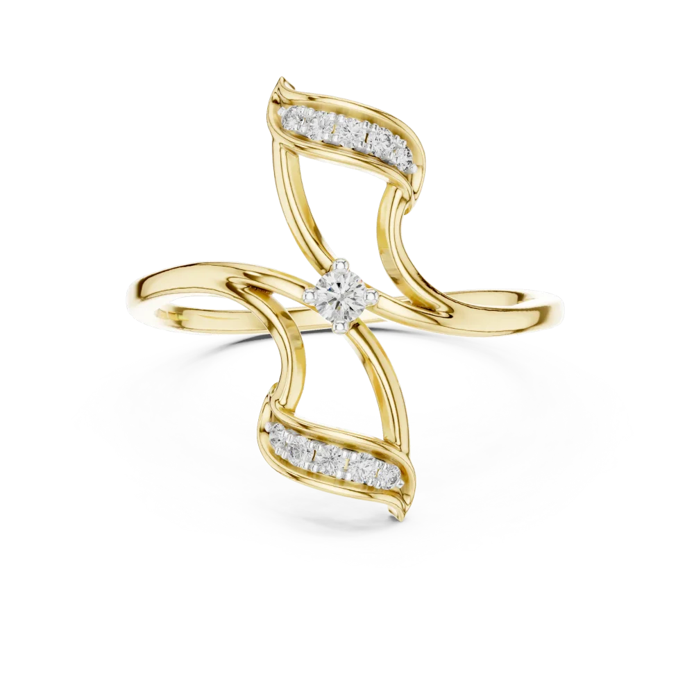 Fluid Silhouette Round Cut Solitaire Ring - Image 2