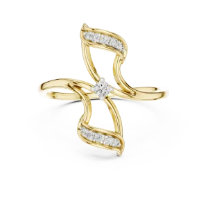 Fluid Silhouette Round Cut Solitaire Ring - Image 2