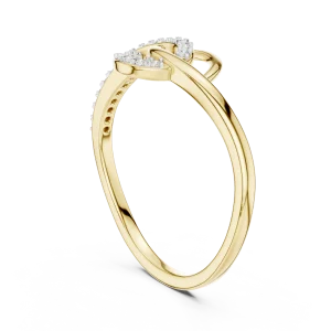Fluid Silhouette Pavé-Set Round Diamond Abstract Ring - Image 3