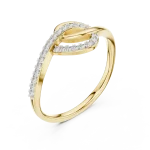 Fluid Silhouette Pavé-Set Round Diamond Abstract Ring