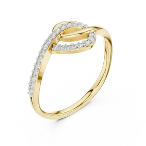 Fluid Silhouette Pavé-Set Round Diamond Abstract Ring