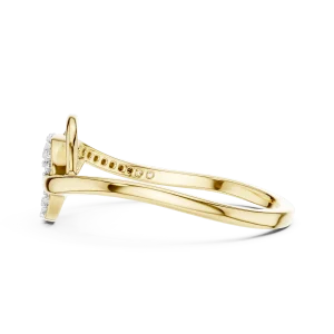 Fluid Silhouette Pavé-Set Round Diamond Abstract Ring - Image 4