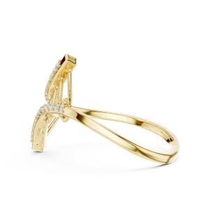 Geometric Round Cut Pavé-Set Architectural Statement Ring - Image 4