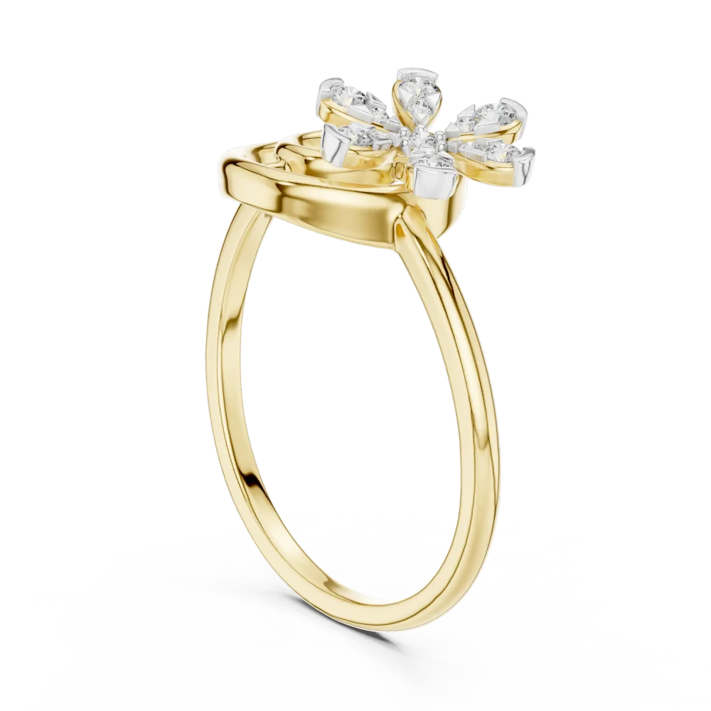 Luminary Round Silhouette Floral Statement Ring - Image 3