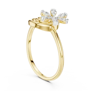 Luminary Round Silhouette Floral Statement Ring - Image 3