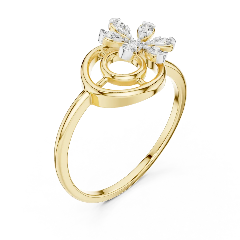 Discover our Luminary Round Floral Ring, a modern classic featuring high-brilliance lab-grown DIAMEUR diamonds. Elevate your style with sustainable luxury.