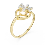 Luminary Round Silhouette Floral Statement Ring