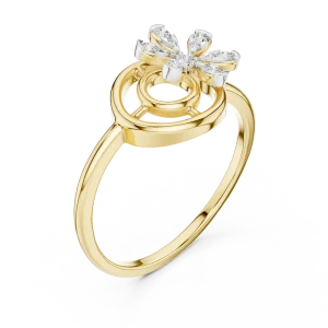 Luminary Round Silhouette Floral Statement Ring