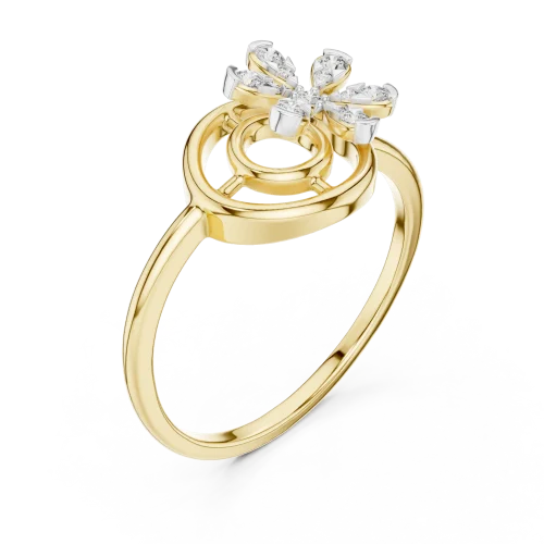 Luminary Round Silhouette Floral Statement Ring