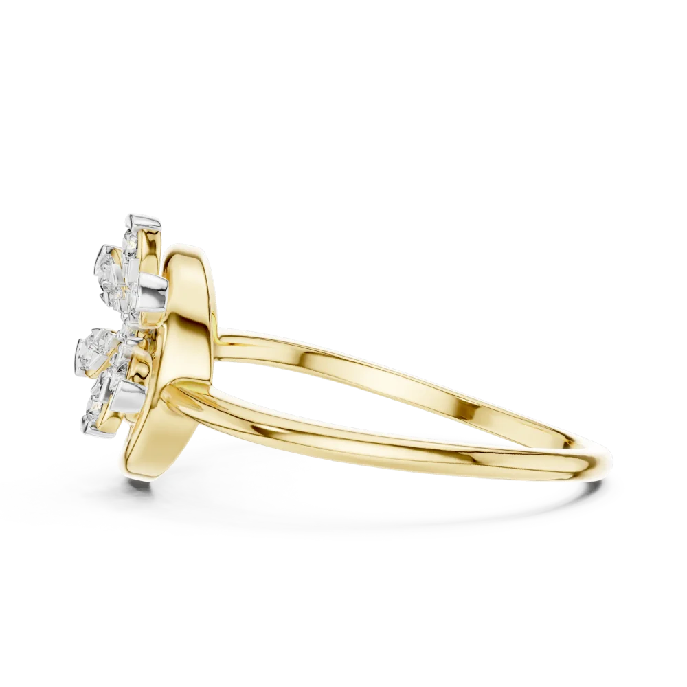 Luminary Round Silhouette Floral Statement Ring - Image 4
