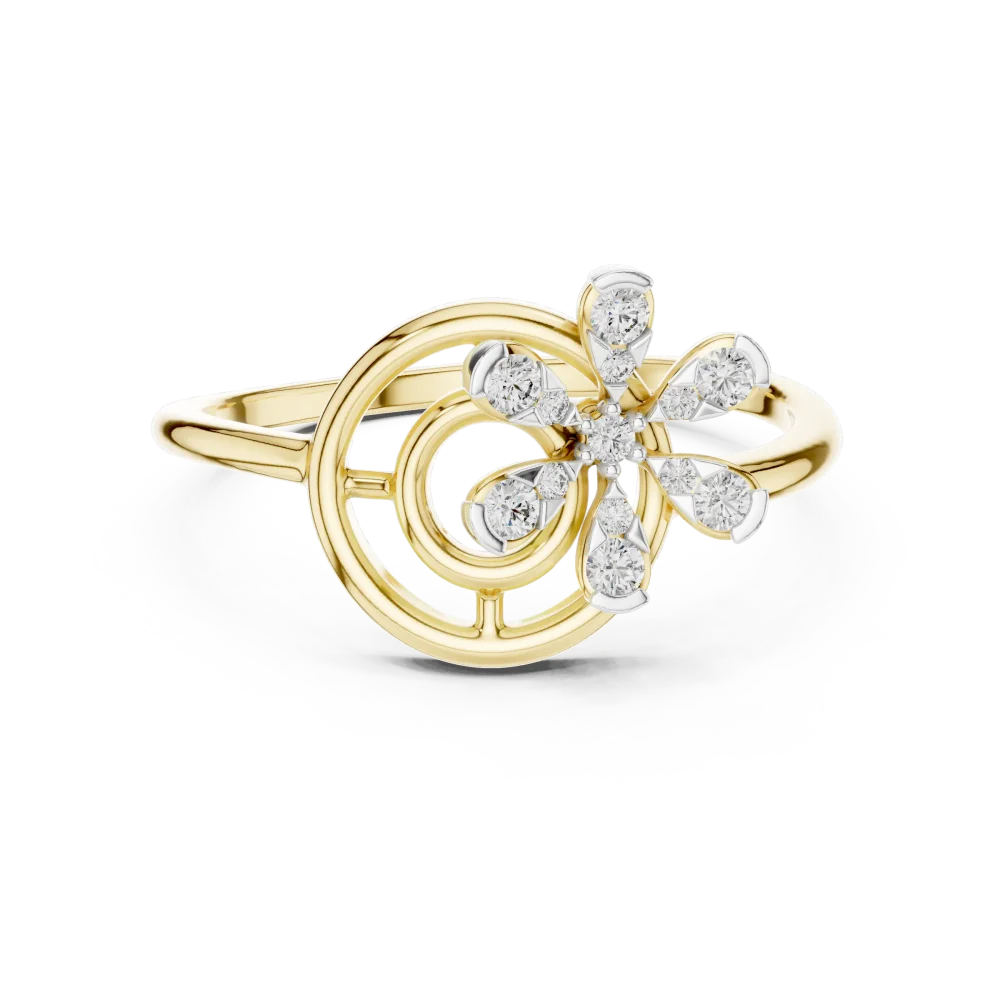 Luminary Round Silhouette Floral Statement Ring - Image 2