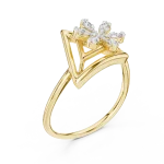 Architectural Round Brilliant Geometric Statement Ring
