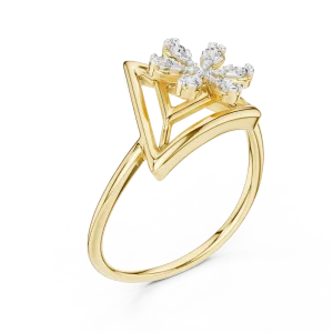 Architectural Round Brilliant Geometric Statement Ring