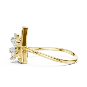 Architectural Round Brilliant Geometric Statement Ring - Image 4