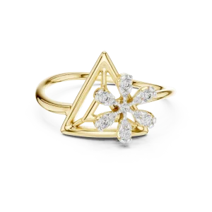 Architectural Round Brilliant Geometric Statement Ring - Image 2