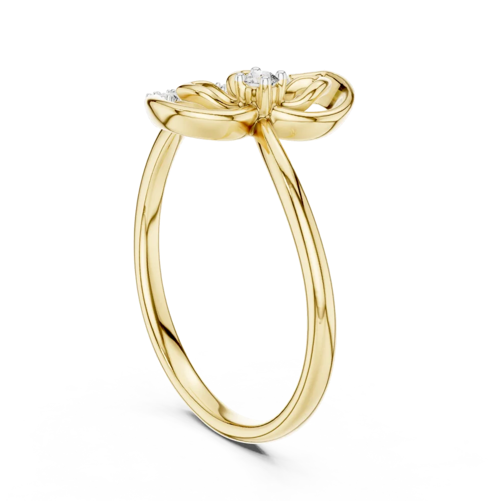 Ethereal Round Brilliant Floral Silhouette Solitaire Ring - Image 3