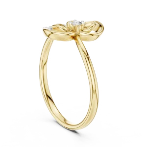 Ethereal Round Brilliant Floral Silhouette Solitaire Ring - Image 3